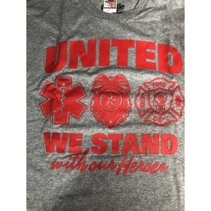 United We Stand With  Our Heroes | EMS  Police Firefighter T Shirt Size 3XL